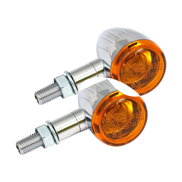 MCS Mini bullet, halogen turn signals. Chrome, grooved 1