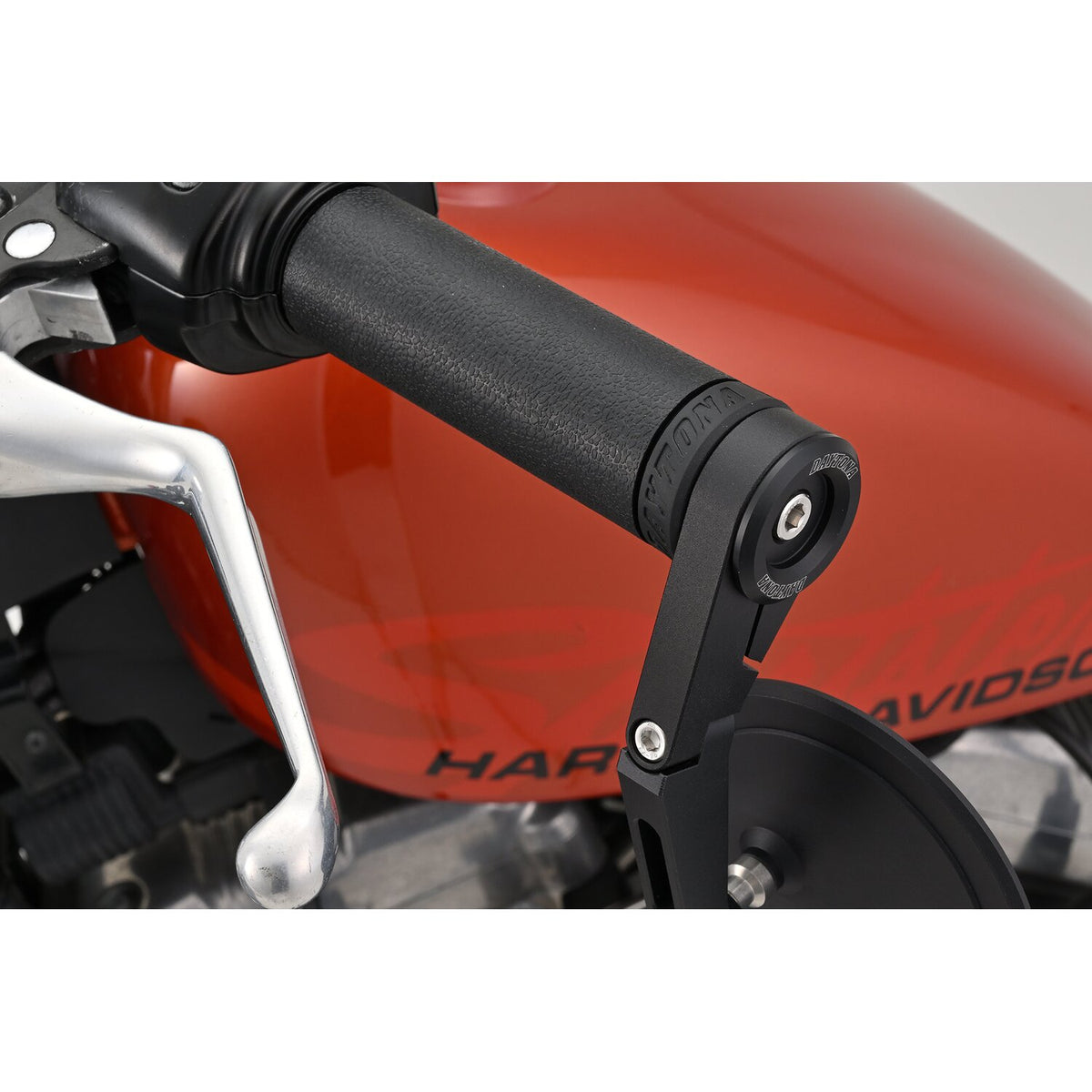 Daytona, bar end mirror adaptor set. Black 5