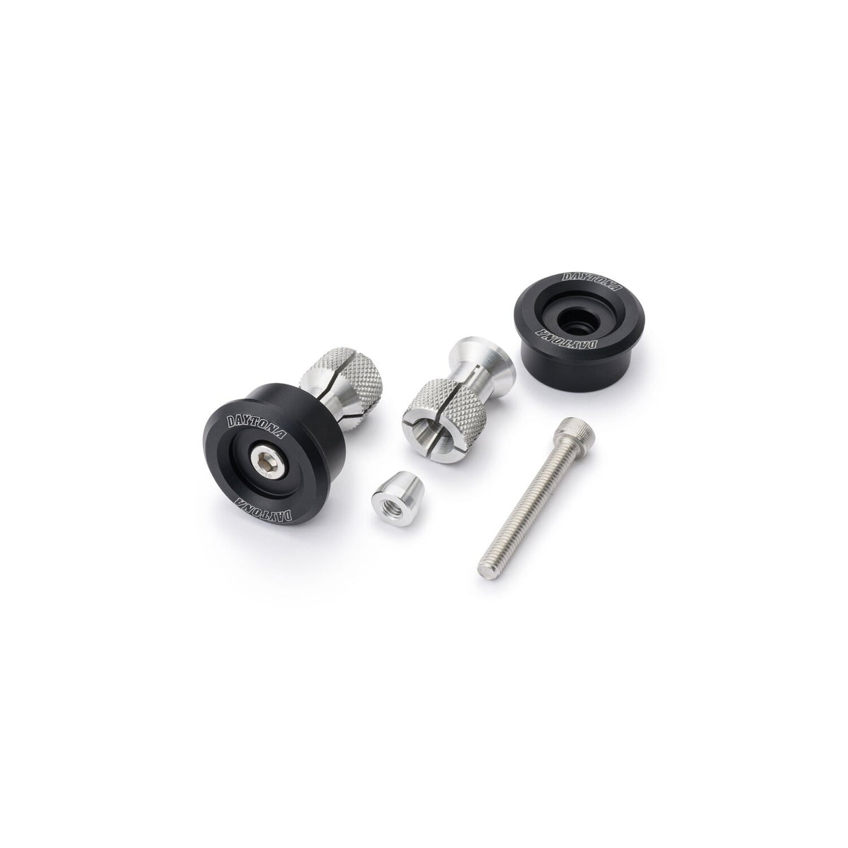 Daytona, bar end mirror adaptor set. Black 1