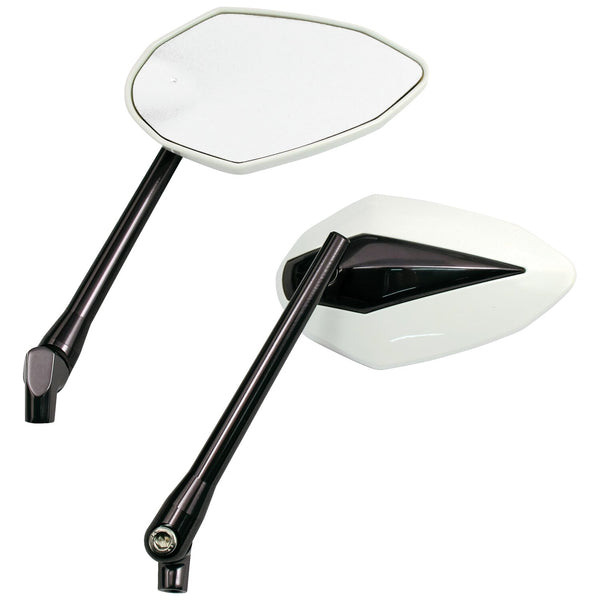 MCS 'Double Deuce' mirror set. White head & gray anodized stem 1