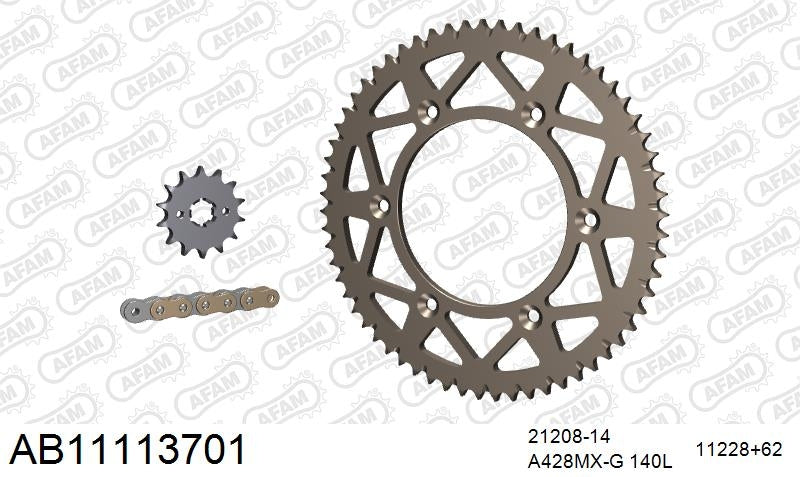 AFAM 428MX 140 ARS (CLIP) GOLD & SPROCKETS 1