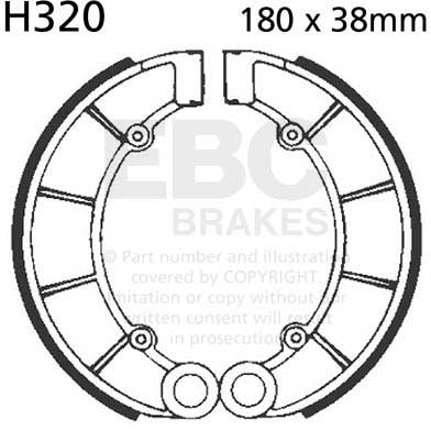 EBC BRAKE SHOE, H320 1