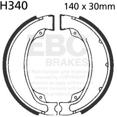 EBC BRAKE SHOE, H340 1