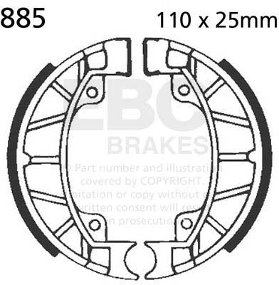 EBC BRAKE SHOE, 885 1