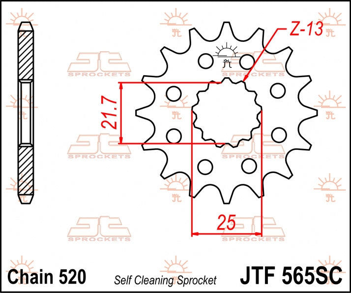 JT SPROCKETS FRONT STEEL 12T, 520 1