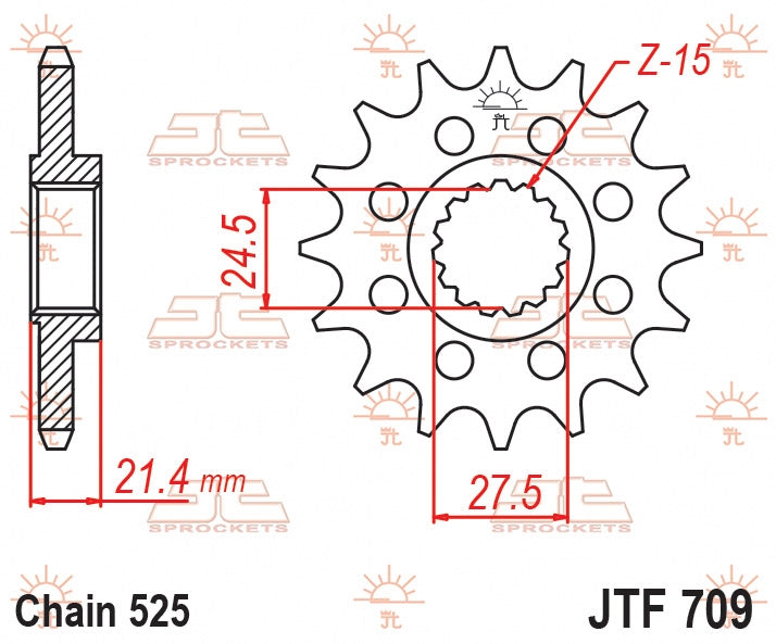 JT SPROCKETS FRONT STEEL 16T, 525 2