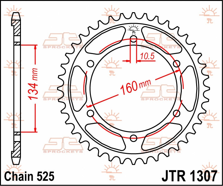 JT SPROCKETS REAR STEEL 41T, 525 2